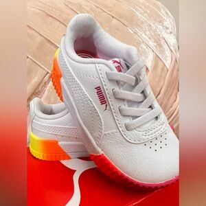 Puma White Sneakers with Vibrant Soles - Carina Neon Fade